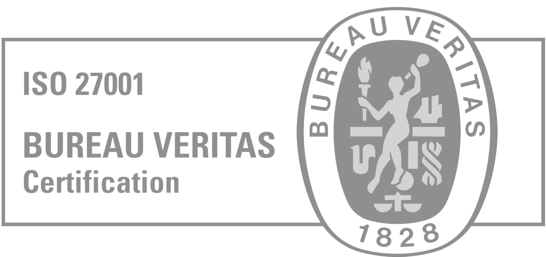iso 27001 bureau veritas sertifikato juodai baltas logotipas