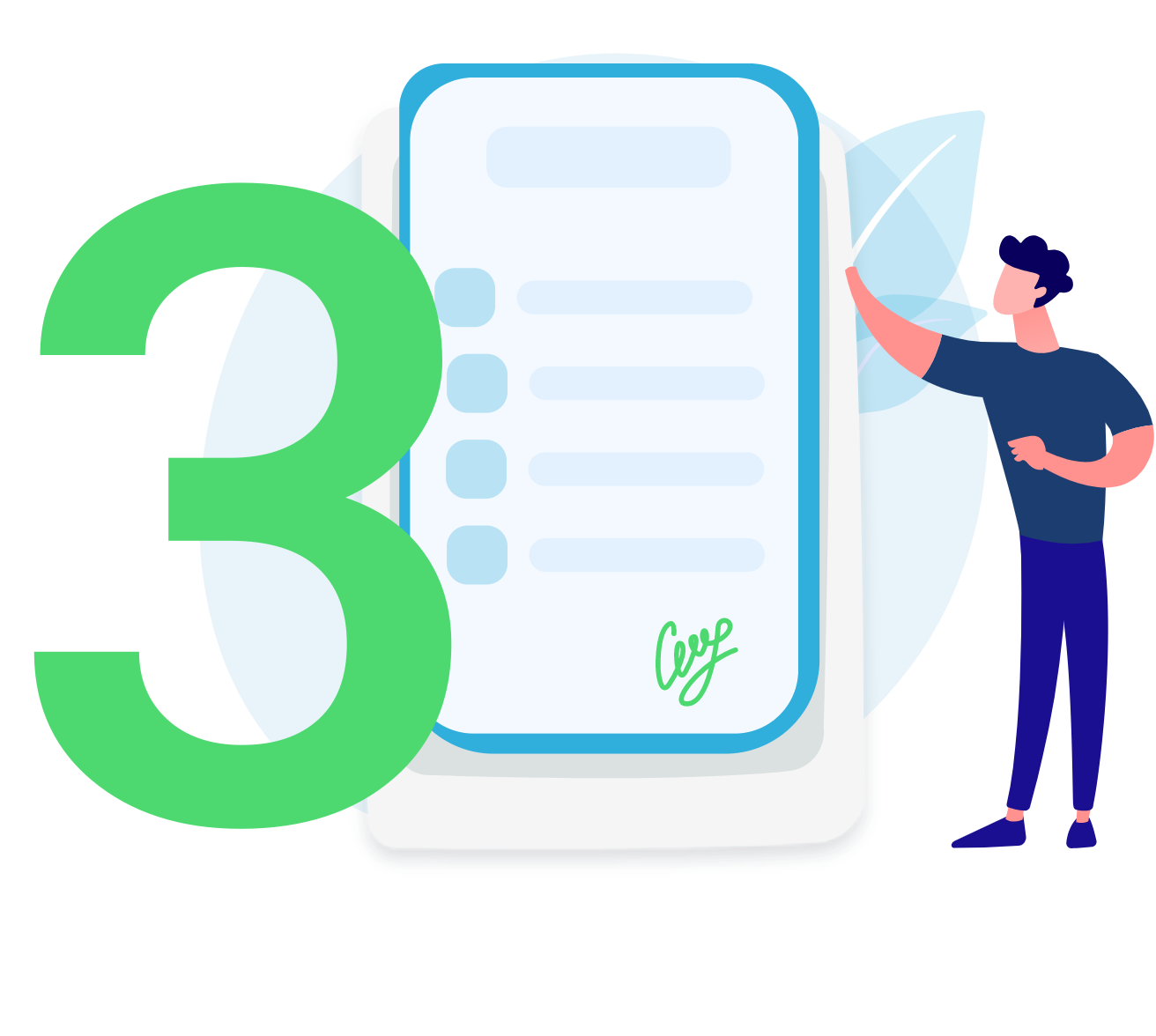 signing a document on smartphone