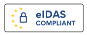 colorful eidas compliant icon with blue lock and yellow stars
