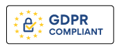 colorful gdpr compliant icon with blue lock and yellow stars